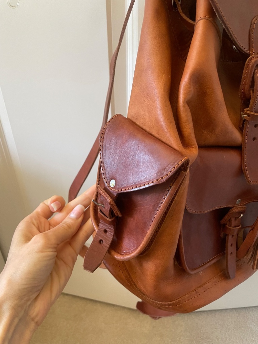Genuine Leather Backpack - Picture 6 of 8